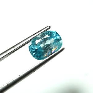 Natural blue cambodian zircon faceted cushion gemstone