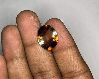 天然バイオカラートパーズ ファセットカットオーバルジェムストーン 17x14x7 mm