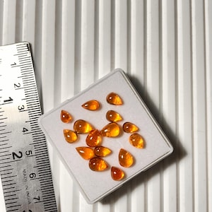 Grenat Spessartite naturel en forme de poire pour la fabrication de bijoux Cabochon de grenat orange 6,2*8,1*4 à 5,8*4,3*3,3 mm