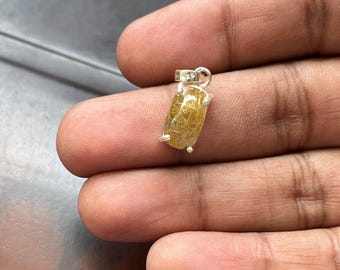 天然ゴールデンルチル925シルバーペンダント