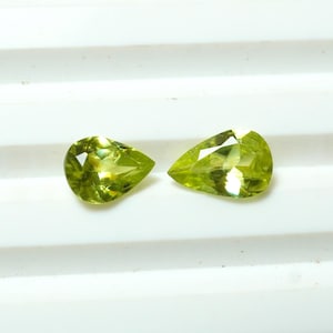 Natural Green Sphene Titanite Faceted Gemstone Pear Shape Titanite Stone Earrings Jewely Making