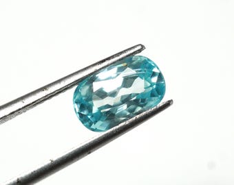 Natural Blue Zircon Gemstone: 2.6 Carat Faceted Oval Cut, Cambodian Origin