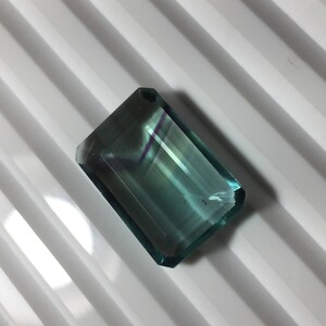 Natural rainbow flourite faceted octagon gemstone multi color design 21x14x5.5 mm