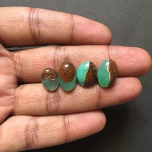 natural bio chrysoprase oval cabochons 4 pcs