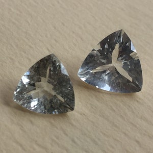 Papier naturel aigue-marine blanche/goshenite milliards de facettes 2 pcs aigue-marine taille béryl bague aigue-marine bijou taille 9*10 mm