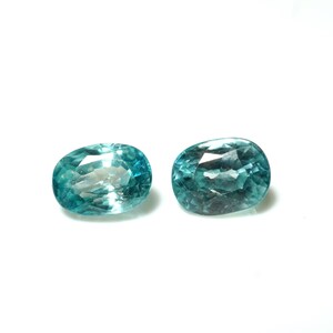 Natural Cambodian zircon faceted cushion mismatch pair for jewelry making