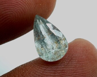 Gemma naturale sfaccettata sfusa a forma di pera di acquamarina 11,8×7×6 per la creazione e la progettazione di gioielli