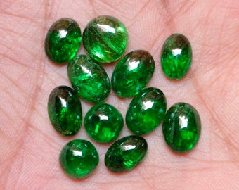 Natural Tsavorite Cabochon Gemstone: Green Garnet Loose Stones