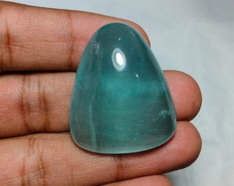 Natural blue green milky Aquamarine  fancy shape cabochon 36x29x12 mm