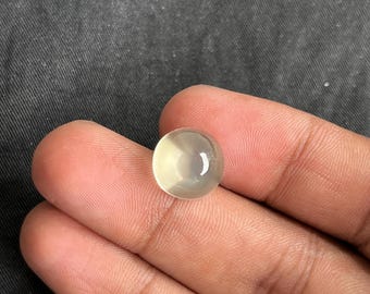 天然グリーンムーンストーンカボション：ジュエリー用ラウンドジェムストーン 12x12x8 mm