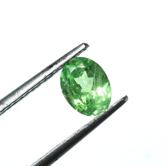Natural Tsavorite Mint Green Garnet – 0.74 Ct, Oval Faceted Cut