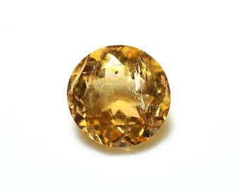 Faceted Imperial Topaz Gemstone: 3 Carat Round Cut, Loose Gemstones for Jewelry Making