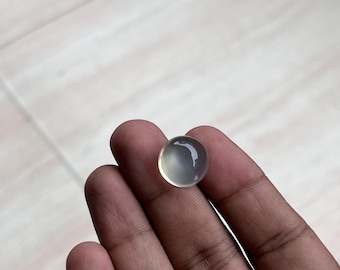 天然グリーンムーンストーンカボション：ジュエリー用ラウンドジェムストーン 15x15x11 mm