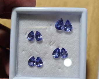 Natuurlijk gekleurde gefacetteerde peervorm in Tanzania, edelsteen: 7 x 5 en 6 x 8 mm