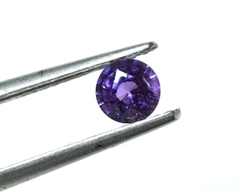Natural Purple Sapphire Faceted Round Cut Gemstone With Flourenscence