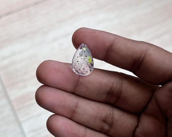 天然スーパーセブンクォーツ ファセットカット ペアシェイプ ジェムストーン 19x13x10 mm