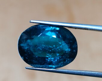 Natural Teal kyanite Gemstone Faceted Oval Shape Indigo Kyanite Gemstone for jewelry making 20×13×8 mm