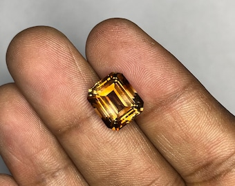 天然バイオカラートパーズ ファセットカット八角形宝石 10x11x7 mm