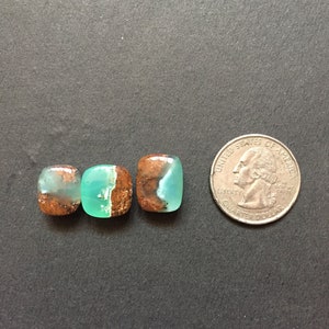 natural bio chrysoprase cushion cabs 3 pcs Australian chrysoprase, Chrysoprase Cabochon