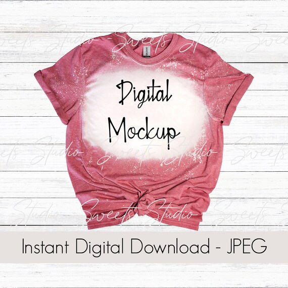 Gebleichtes T-Shirt Mockup Gildan 