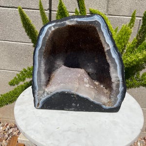 20.9LBS Brazilian Amethyst Crystal Cathedral – Natural Geode Cave, Healing Stone Decor, Spiritual Energy Display, Large Amethyst Cluster
