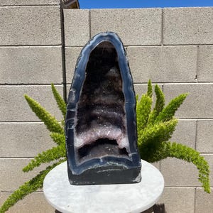 32.4LBS Brazilian Amethyst Crystal Cathedral: Natural Geode Cave