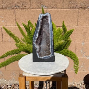 15.7LBS Brazilian Amethyst Crystal Cathedral – Natural Geode Cave, Healing Stone Decor, Spiritual Energy Display, Large Amethyst Cluster
