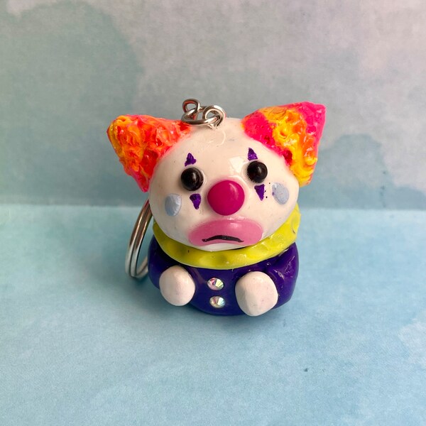 Sad Little Neon Clown stash jar keychain