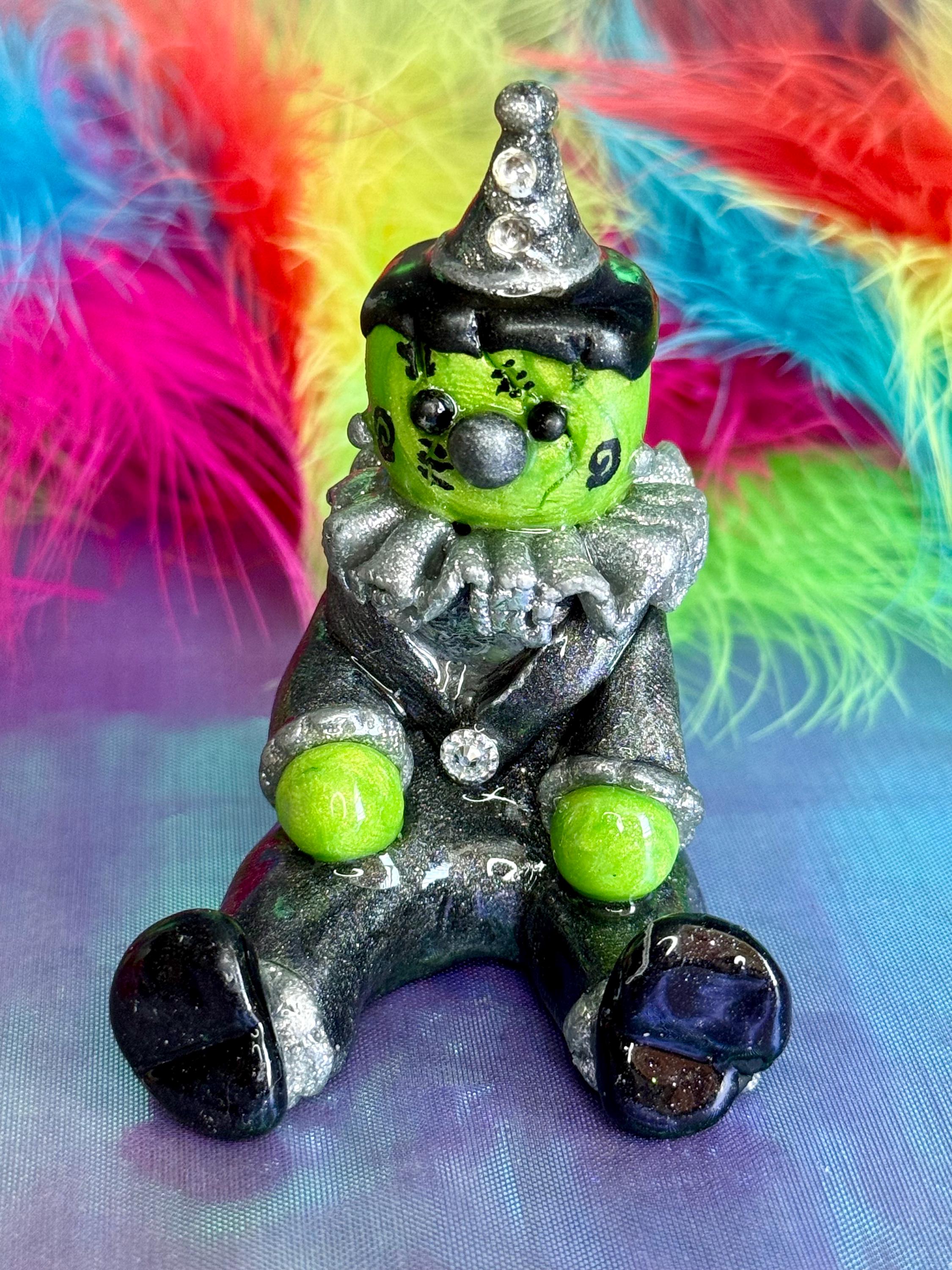 Bolts the Frankenstein Clown Desk Buddy, One of a Kind Polymer