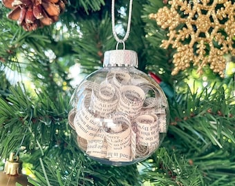 Book Page Ornament, Handmade Bookish Ornament, Literary Ornament, Classic Literature Christmas Decoration