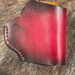 Small Red and Black RH OWB Leather Minimalist Holster