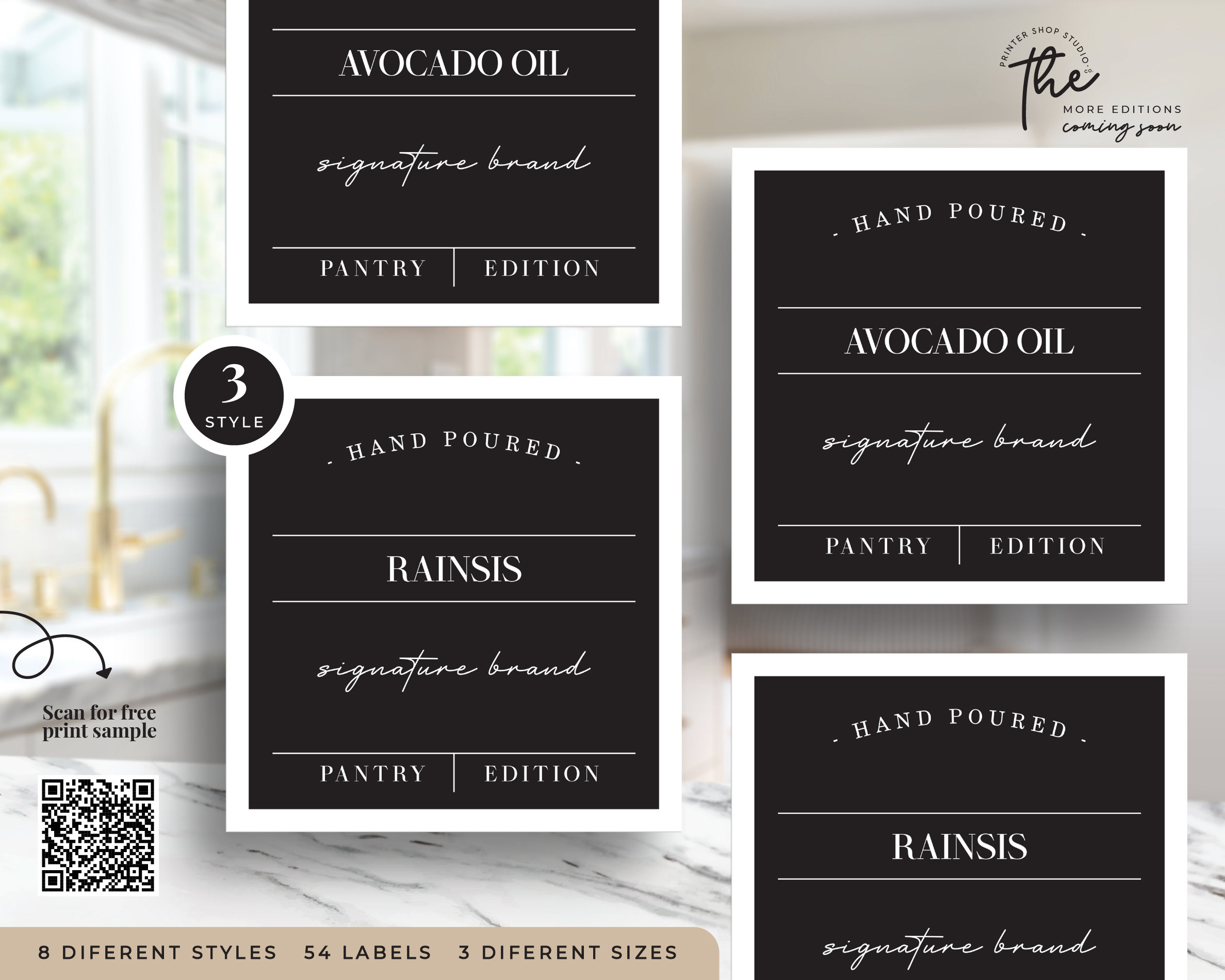 Pantry Labels Printable Templates | INSTANT DOWNLOAD | Set of 54 ...
