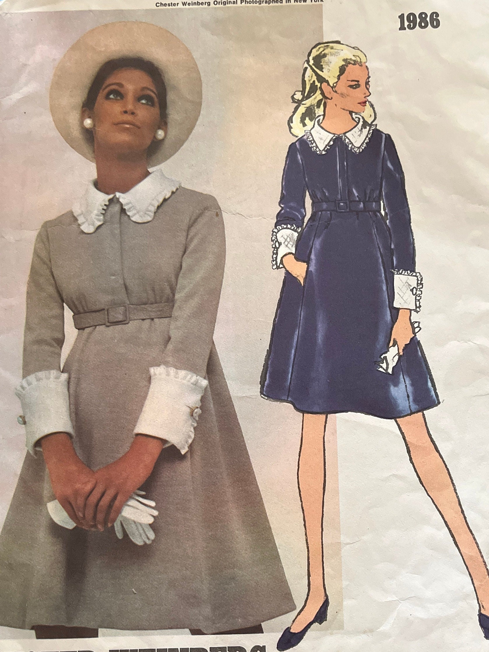 1960's Vogue Americana One Piece A-line Dress by Chuck Howard - Bust 34