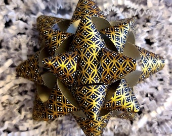 Gift bow -Black and gold Chiyogami handmade paper gift bow