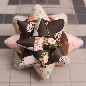 Wedding Gift Bow - wedding dress floral just married paper gift bow