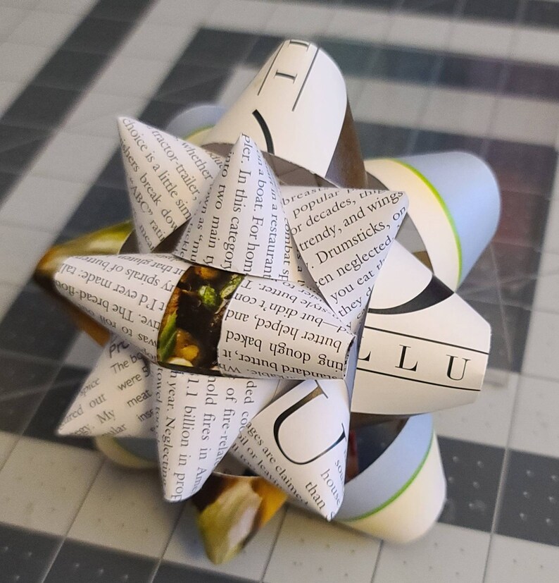 Big Gift bow Upcycled Cooking Magazine Gift Bow image 3