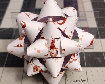 Gift bow - cute Valentine's Day gnome paper gift bow