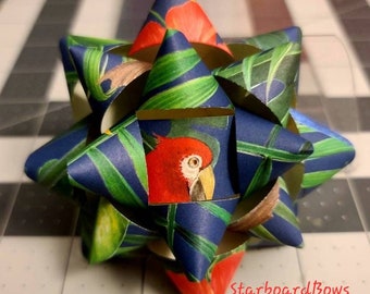 Gift bow - parrot Florentine paper gift bow