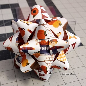 Big gift bow - autumn forest animals gift bow