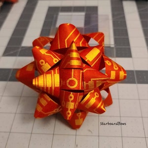 Big Gift bow - blue gold circuit board compuer print gift bow