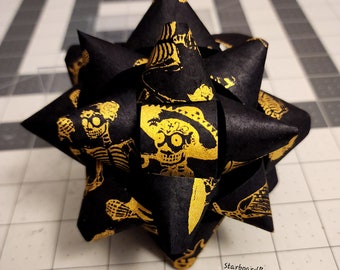 Big gift bow - black gold Día de Muertos Day of the Dead gift bow