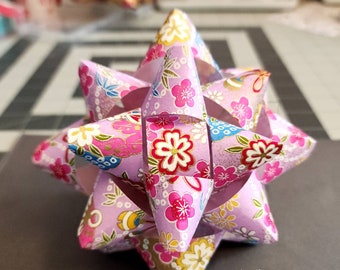 Big Gift bow - pink, blue and purple floral Chiyogami gift bow