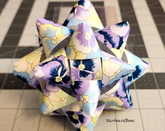 Big Gift bow - Purple white yellow and bow floral cherry blossom big bow