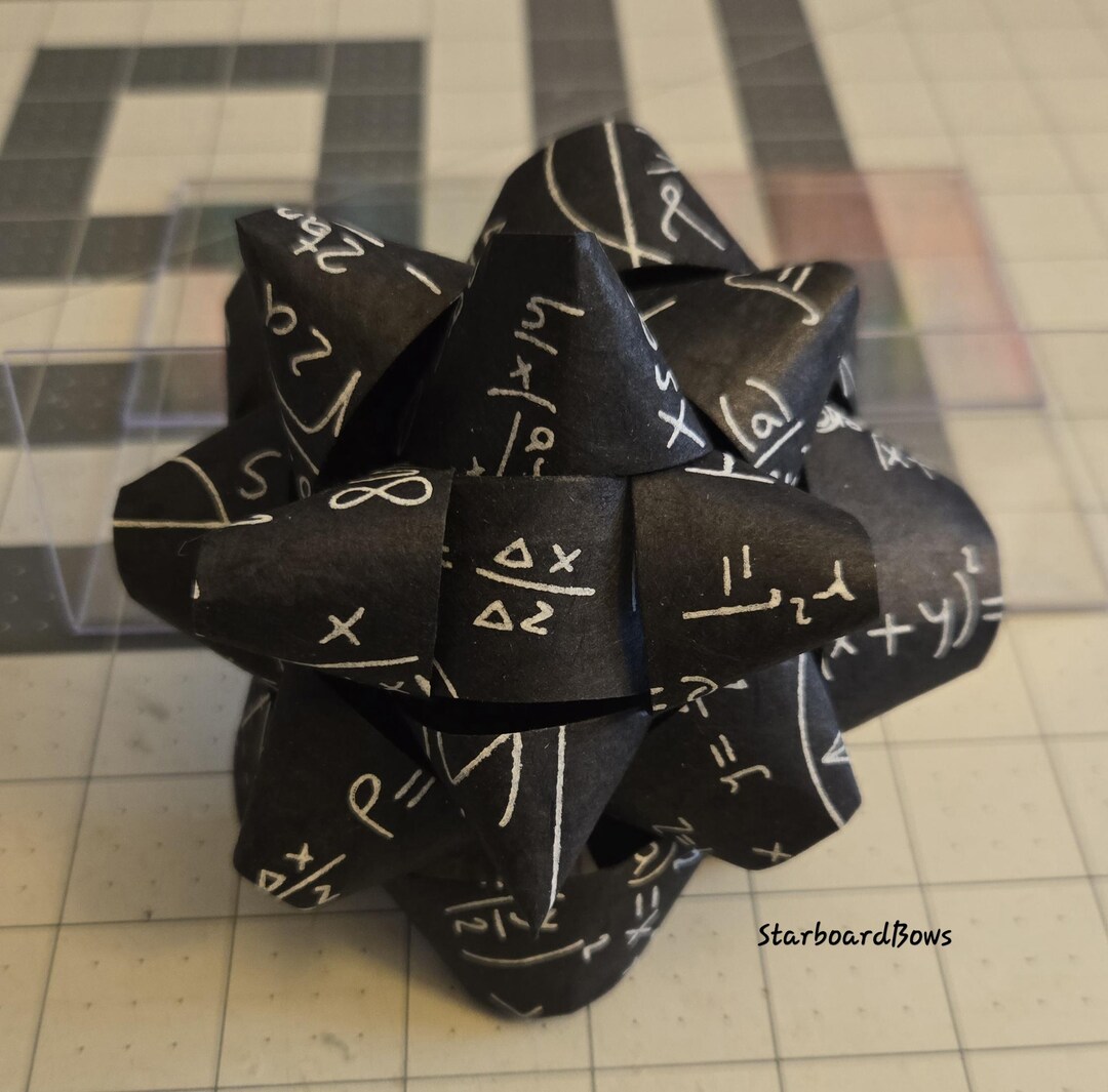 Big Gift Bow - Black Silver Math Equations Lokta Paper Gift Bow - Etsy