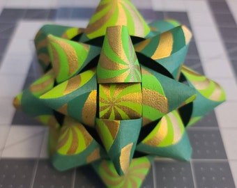 Big Gift bow - Green and gold candy swirl gift bow