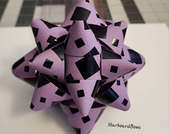 Big Gift bow - Black and purple funky paper gift bow