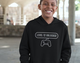 Kids 12th birthday t-shirt design video gamer, video game, birthday shirt, png