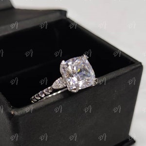 2.30 Carat white princess diamond engagement wedding ring set in 925 sterling silver, solitaire ring, three stone ring, Anniversary gifts