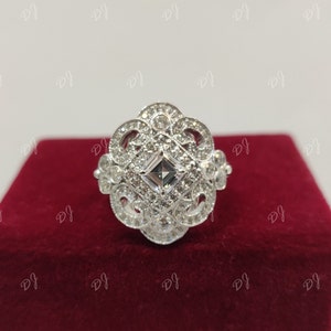 1930s vintage 2.0Ct white Asscher cut engagement ring in 925 sterling silver/art deco rings/rings for women/gift for her/edwardian ring/gift