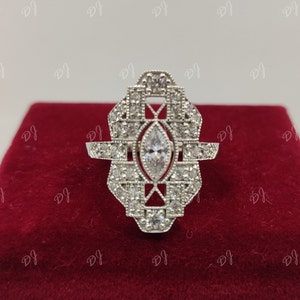 2.10ct white Marquise cut engagement ring in 925 sterling silver,womens ring,rings for womens,gift fot wife,art deco ring,anniversary gifts